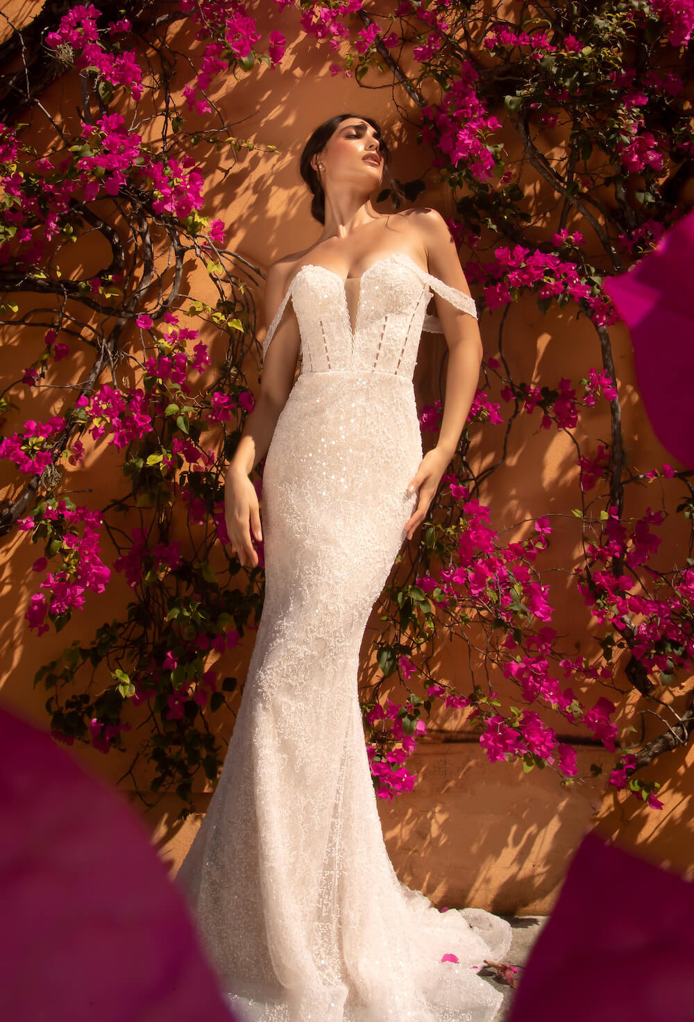 Model wearing a Bridal Desings dresses