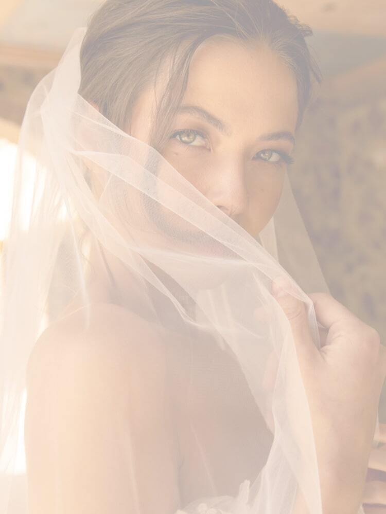 Model wearing a designer bridal dress